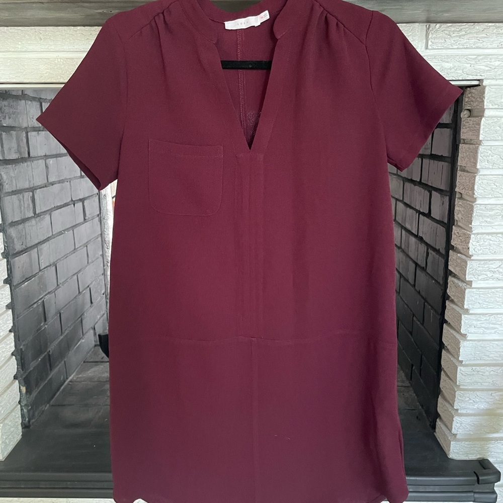 Leith | M | Burgundy Short Sleeve Shift Dress